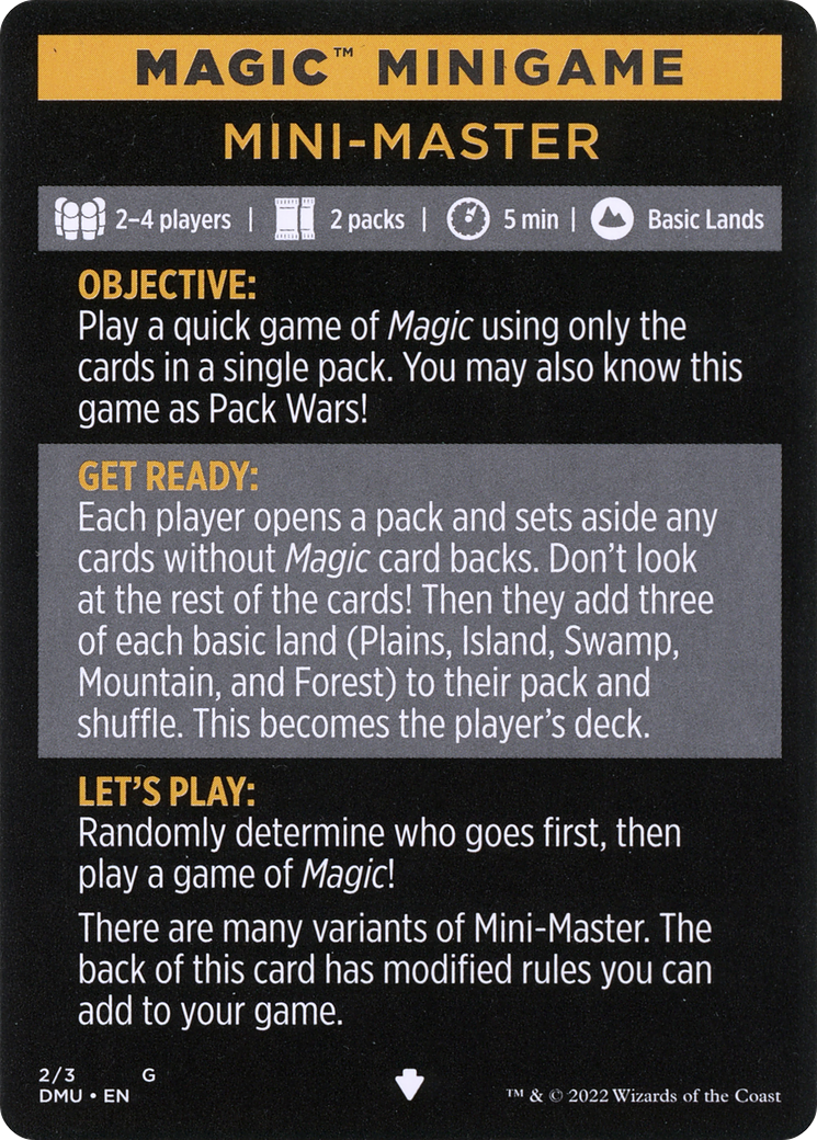 Mini-Master (Magic Minigame) [Commander Legends: Battle for Baldur's Gate Minigame] | Webway Games
