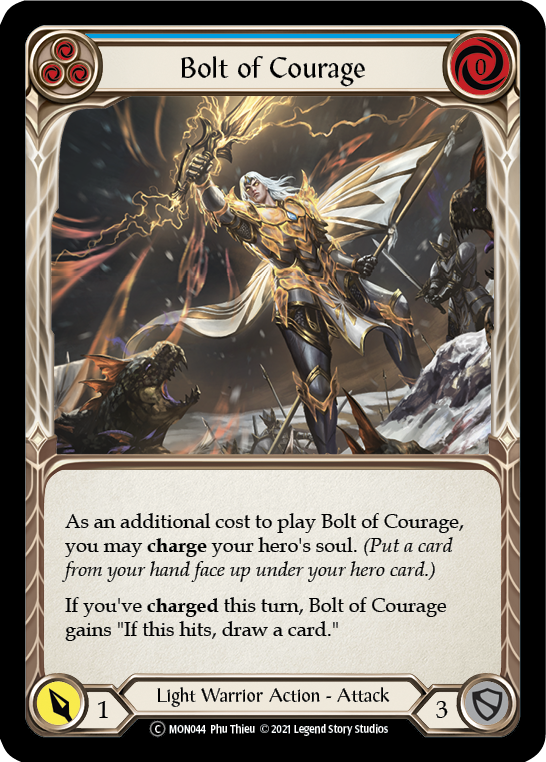 Bolt of Courage (Blue) (Rainbow Foil) [U-MON044-RF] Unlimited Rainbow Foil | Webway Games