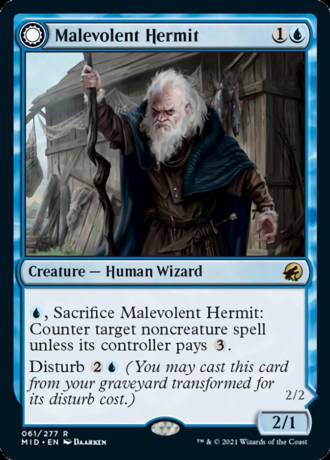 Malevolent Hermit // Benevolent Geist [Innistrad: Midnight Hunt] | Webway Games