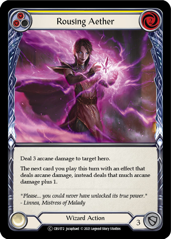 Rousing Aether (Yellow) (Rainbow Foil) [CRU172-RF] Unlimited Rainbow Foil | Webway Games