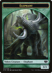 Elephant // Elf Warrior Double-sided Token [Commander 2014 Tokens] | Webway Games
