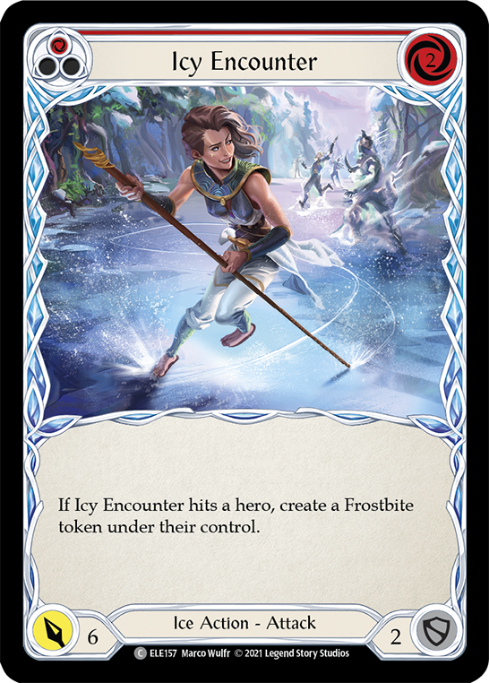 Icy Encounter (Red) [ELE157] (Tales of Aria)  1st Edition Rainbow Foil | Webway Games