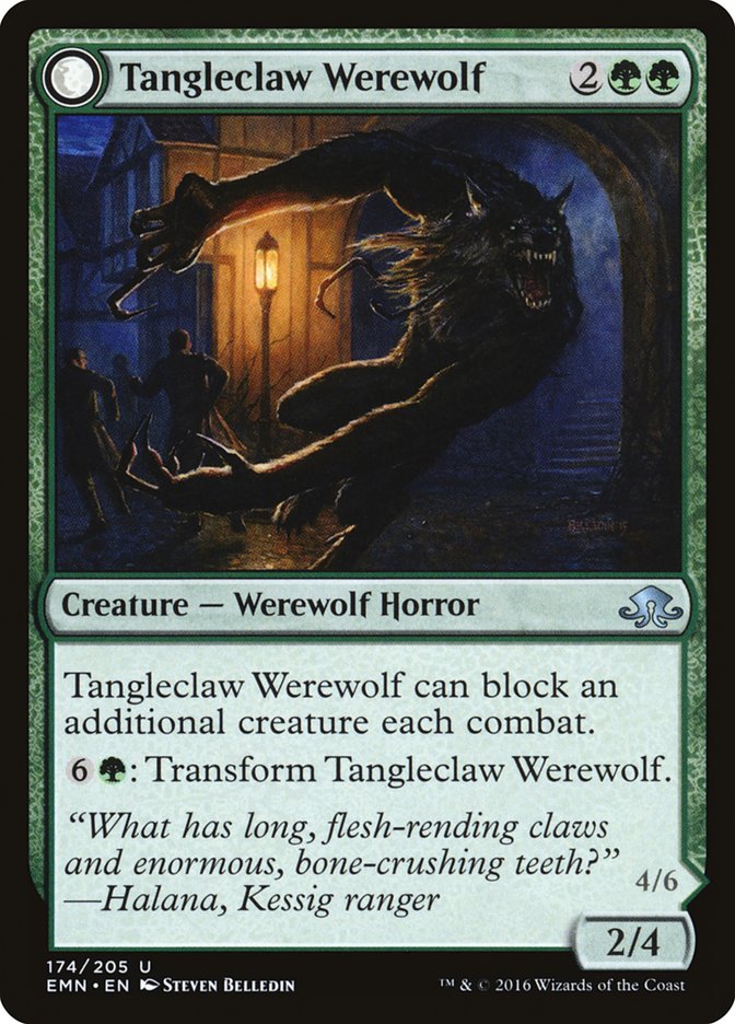 Tangleclaw Werewolf // Fibrous Entangler [Eldritch Moon] | Webway Games