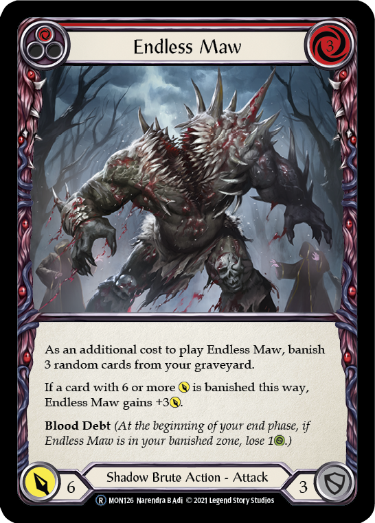 Endless Maw (Red) (Rainbow Foil) [U-MON126-RF] Unlimited Rainbow Foil | Webway Games