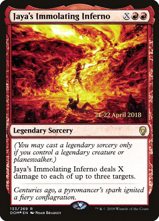 Jaya's Immolating Inferno  (Prerelease) [Dominaria Prerelease Promos] | Webway Games