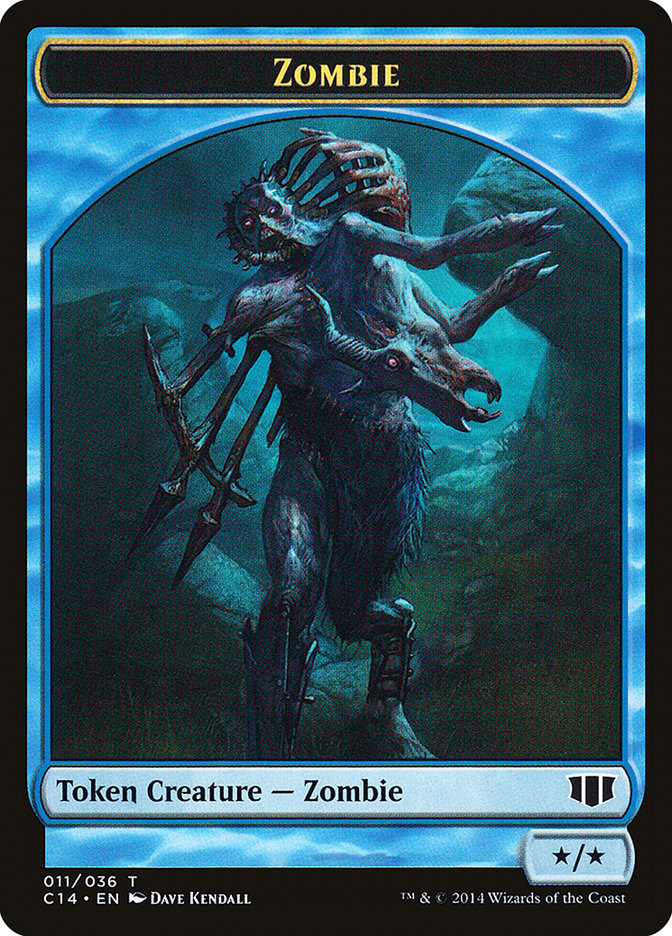 Fish // Zombie (011/036) Double-sided Token [Commander 2014 Tokens] | Webway Games