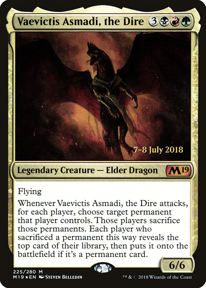 Vaevictis Asmadi, the Dire  (Prerelease) [Core Set 2019 Prerelease Promos] | Webway Games