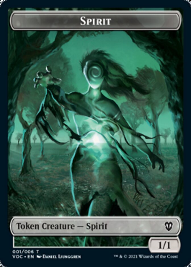 Spirit (001) // Spirit (002) Double-sided Token [Innistrad: Crimson Vow Commander Tokens] | Webway Games