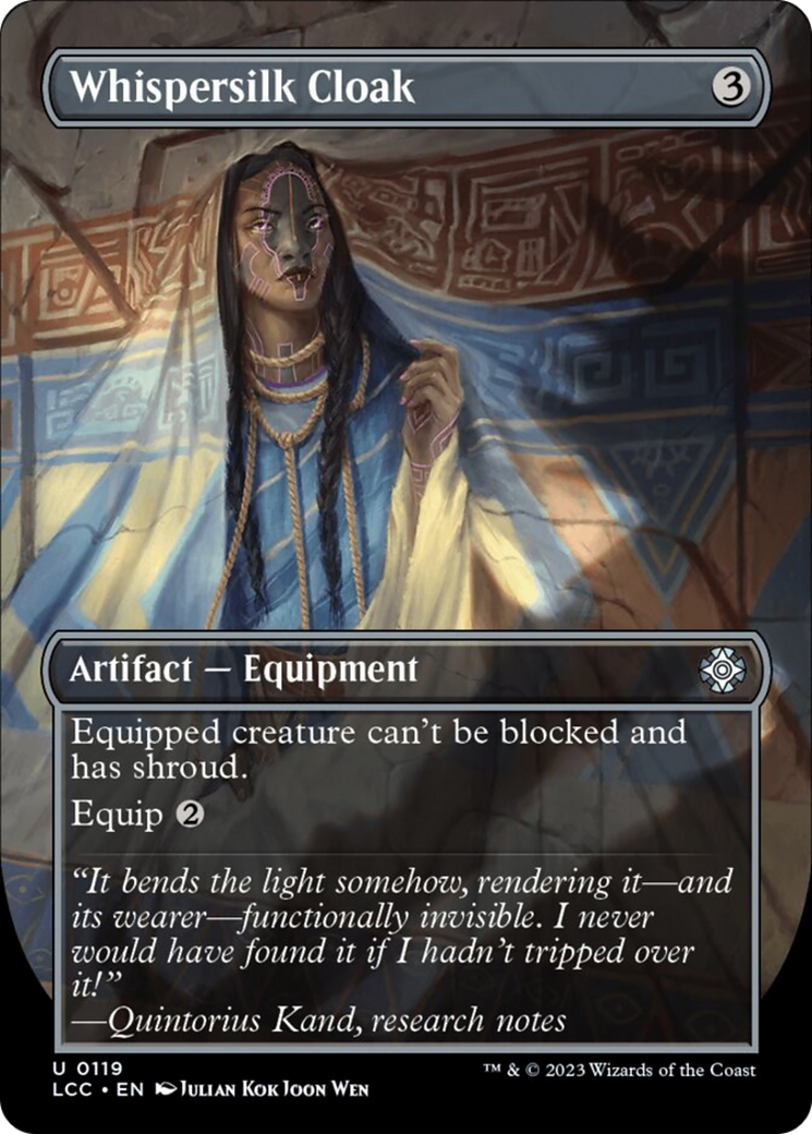 Whispersilk Cloak (Borderless) [The Lost Caverns of Ixalan Commander] | Webway Games