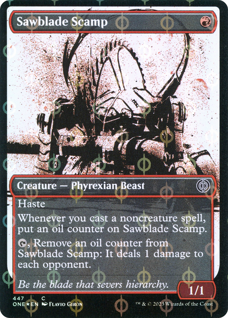 Sawblade Scamp (Showcase Ichor Step-and-Compleat Foil) [Phyrexia: All Will Be One] | Webway Games
