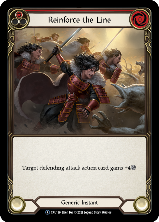 Reinforce the Line (Red) (Rainbow Foil) [CRU189-RF] Unlimited Rainbow Foil | Webway Games