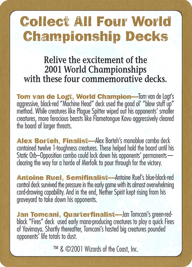 2001 World Championships Ad [World Championship Decks 2001] | Webway Games