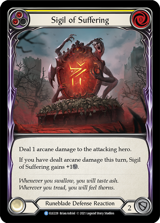 Sigil of Suffering (Yellow) [ELE228] (Tales of Aria)  1st Edition Rainbow Foil | Webway Games