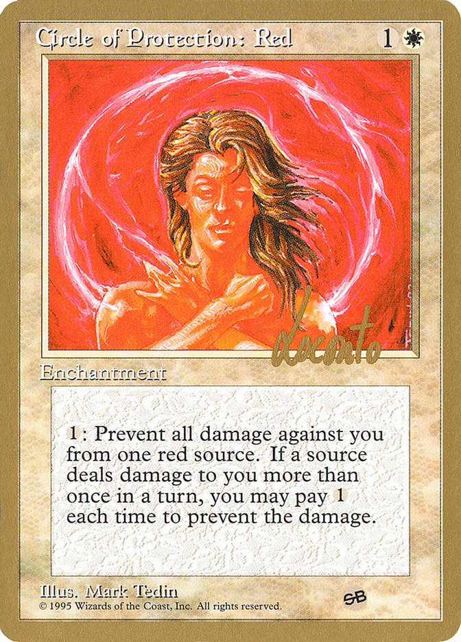 Circle of Protection: Red (Michael Loconto) (SB) (4ED) [Pro Tour Collector Set] | Webway Games