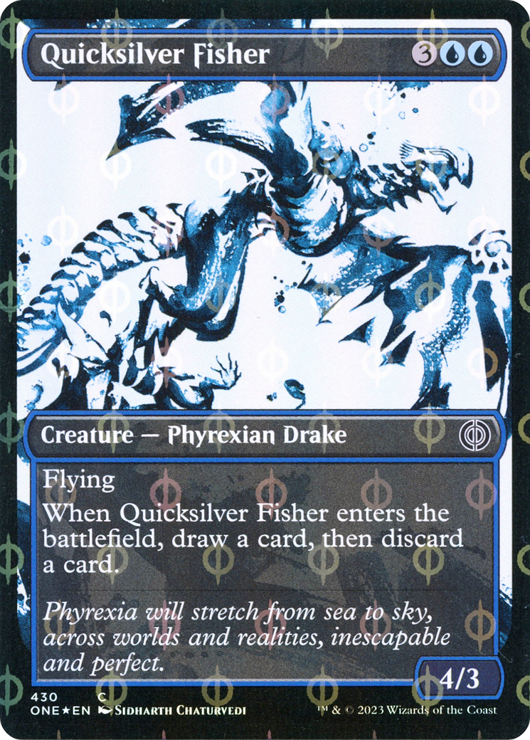 Quicksilver Fisher (Showcase Ichor Step-and-Compleat Foil) [Phyrexia: All Will Be One] | Webway Games