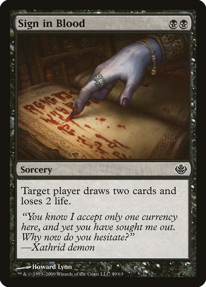 Sign in Blood [Duel Decks: Garruk vs. Liliana] | Webway Games