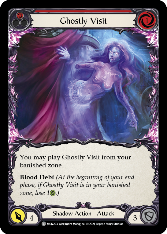 Ghostly Visit (Red) (Rainbow Foil) [MON203-RF] 1st Edition Rainbow Foil | Webway Games