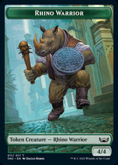Cat // Rhino Warrior Double-sided Token [Streets of New Capenna Tokens] | Webway Games