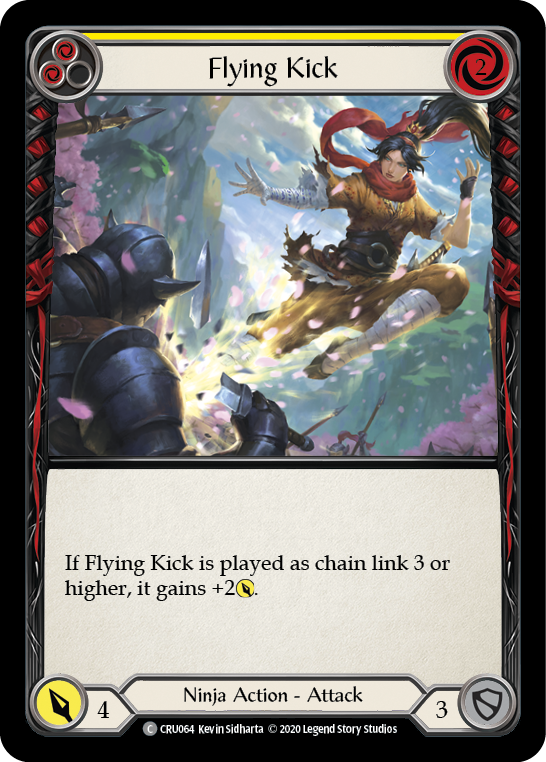 Flying Kick (Yellow) [CRU064] 1st Edition Rainbow Foil | Webway Games