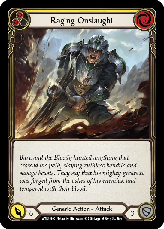 Raging Onslaught (Yellow) [WTR189-C] Alpha Print Rainbow Foil | Webway Games