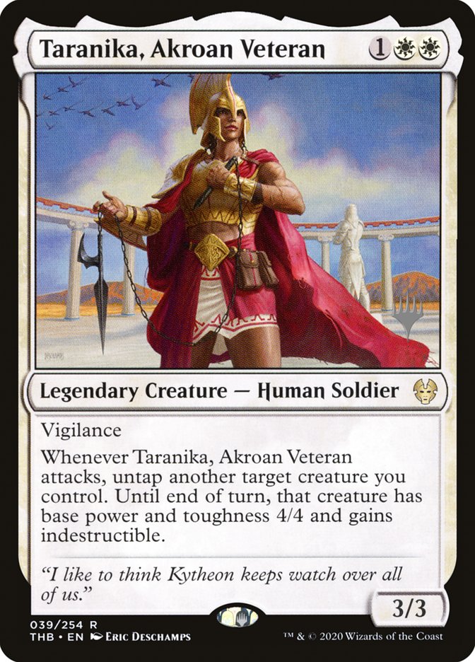 Taranika, Akroan Veteran (Promo Pack) [Theros Beyond Death Promos] | Webway Games