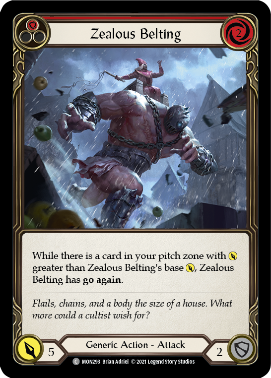 Zealous Belting (Red) (Rainbow Foil) [MON293-RF] 1st Edition Rainbow Foil | Webway Games