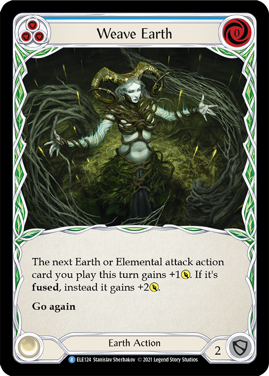 Weave Earth (Blue) [ELE124] (Tales of Aria)  1st Edition Rainbow Foil | Webway Games