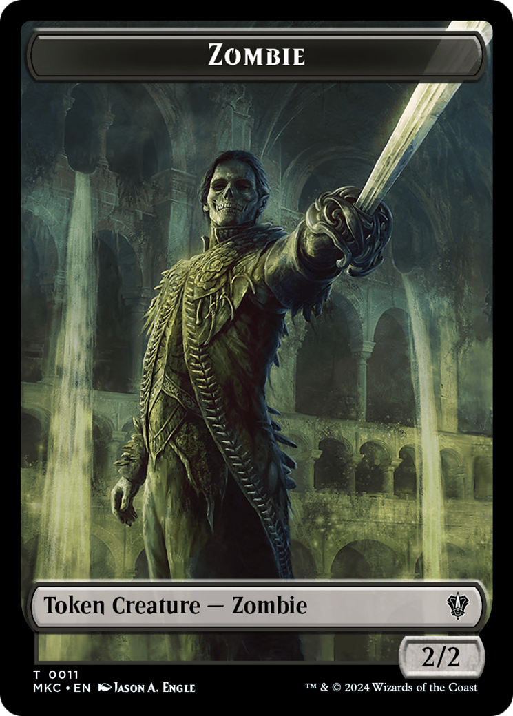 Vizier of Many Faces // Zombie Double-Sided Token [Murders at Karlov Manor Commander Tokens] | Webway Games