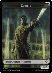 Vizier of Many Faces // Zombie Double-Sided Token [Murders at Karlov Manor Commander Tokens] | Webway Games