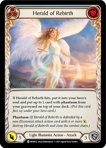 Herald of Rebirth (Blue) (Rainbow Foil) [MON022-RF] 1st Edition Rainbow Foil