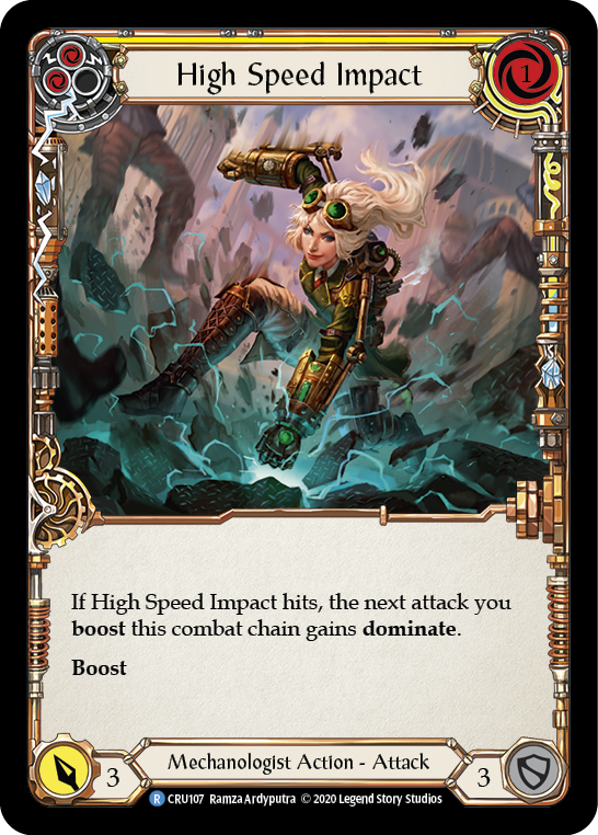 High Speed Impact (Yellow) [CRU107] 1st Edition Rainbow Foil | Webway Games