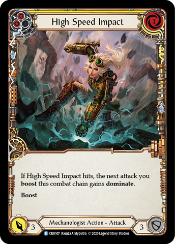 High Speed Impact (Yellow) [CRU107] 1st Edition Rainbow Foil