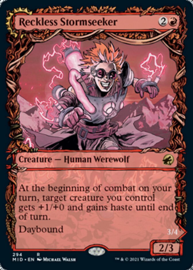 Reckless Stormseeker // Storm-Charged Slasher (Showcase Equinox) [Innistrad: Midnight Hunt] | Webway Games