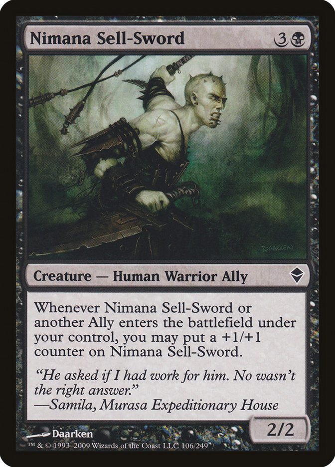 Nimana Sell-Sword [Zendikar] | Webway Games