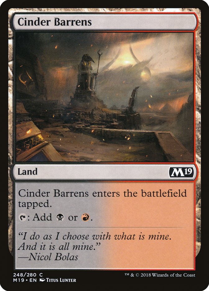 Cinder Barrens [Core Set 2019] | Webway Games