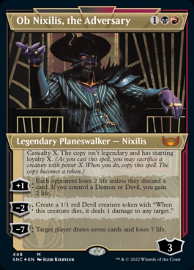 Ob Nixilis, the Adversary (Showcase Art Deco Foil Etched) [Streets of New Capenna] | Webway Games