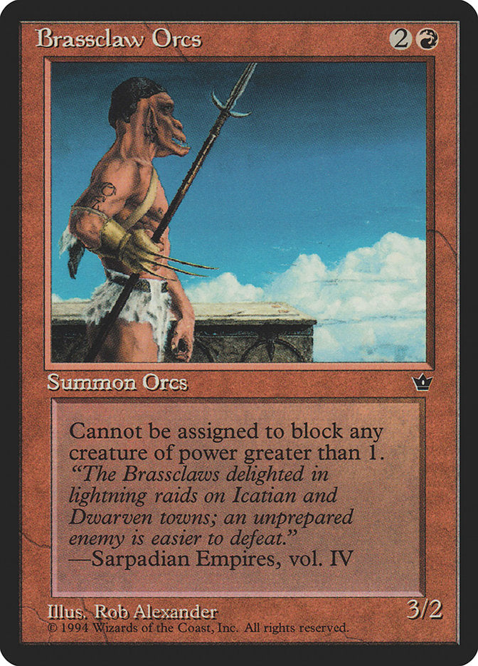 Brassclaw Orcs (Rob Alexander - Sarpadian Empires Flavor Text) [Fallen Empires] | Webway Games