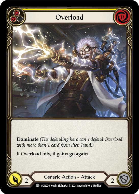 Overload (Yellow) (Rainbow Foil) [MON276-RF] 1st Edition Rainbow Foil