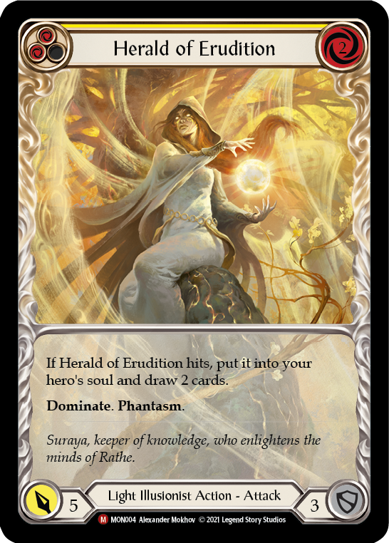 Herald of Erudition (Extended Art Rainbow Foil) [MON004-EA] 1st Edition Rainbow Foil | Webway Games