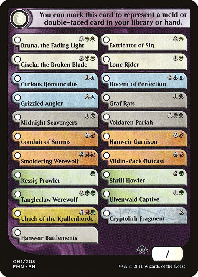 Checklist Card - Eldritch Moon [Eldritch Moon Tokens] | Webway Games