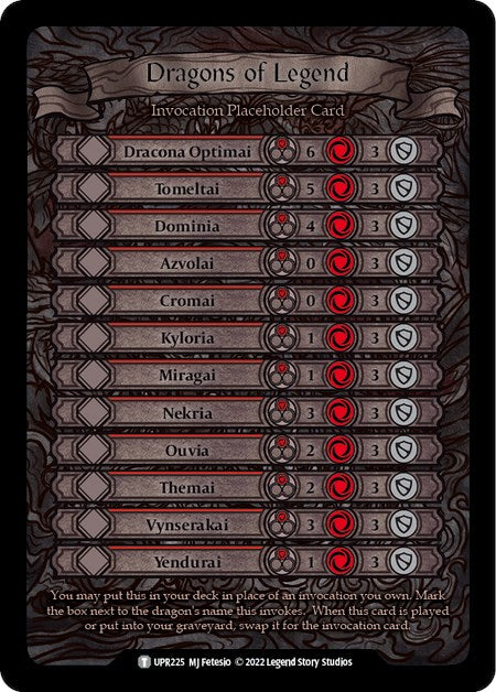 Dragons of Legend Invocation Placeholder Card [UPR225] (Uprising) | Webway Games