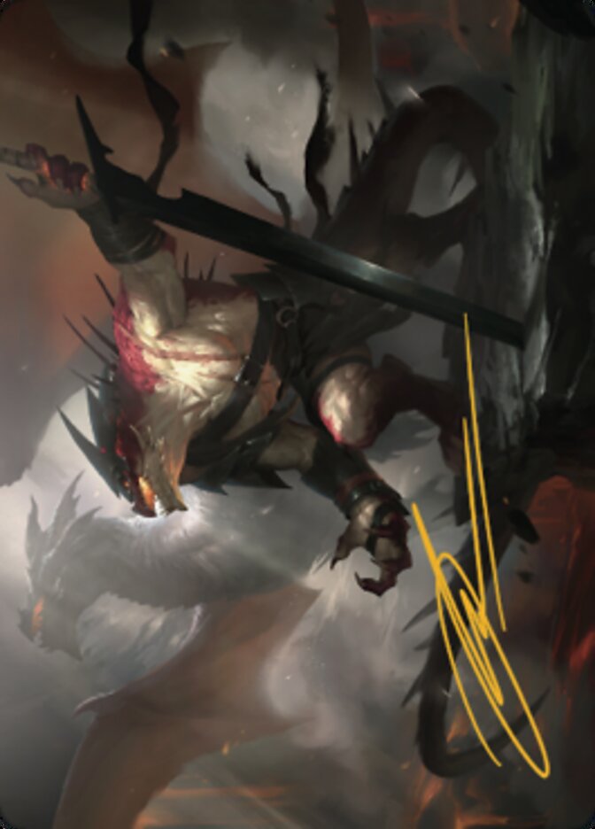 Rivaz of the Claw Art Card (Gold-Stamped Signature) [Dominaria United Art Series] | Webway Games