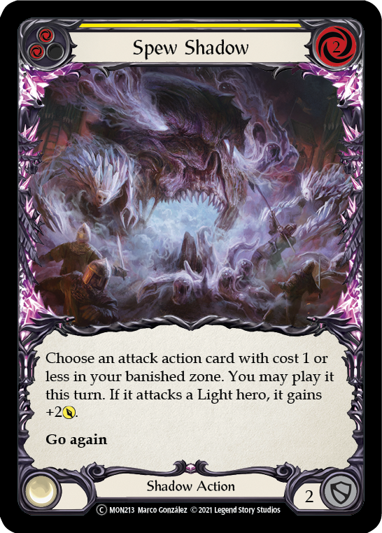 Spew Shadow (Yellow) (Rainbow Foil) [U-MON213-RF] Unlimited Rainbow Foil | Webway Games