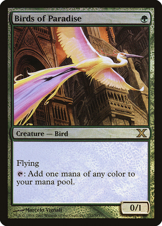 Birds of Paradise (Premium Foil) [Tenth Edition] | Webway Games