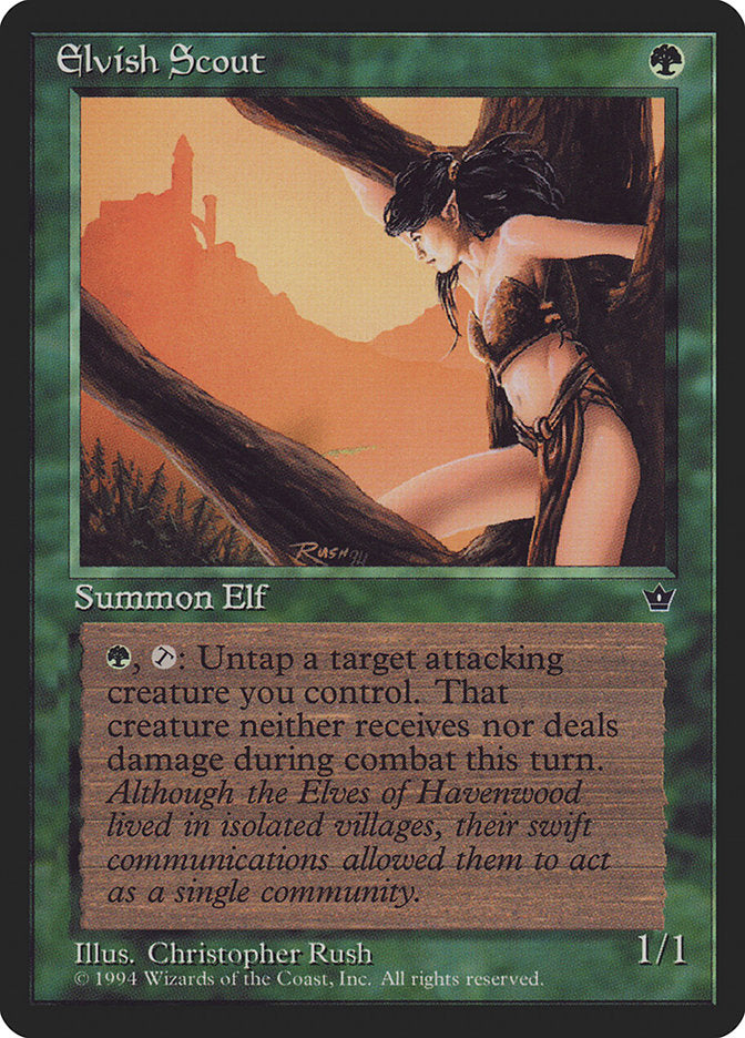 Elvish Scout (Christopher Rush) [Fallen Empires] | Webway Games