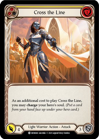 Cross the Line (Yellow) (Rainbow Foil) [MON046-RF] 1st Edition Rainbow Foil