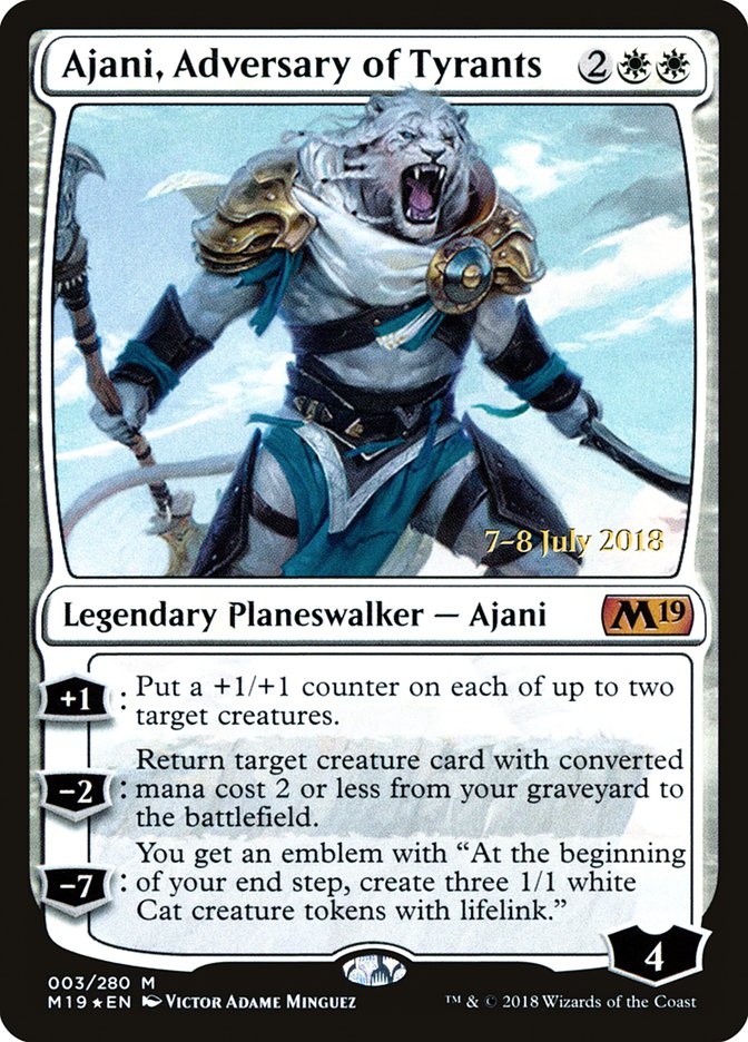 Ajani, Adversary of Tyrants  (Prerelease) [Core Set 2019 Prerelease Promos] | Webway Games