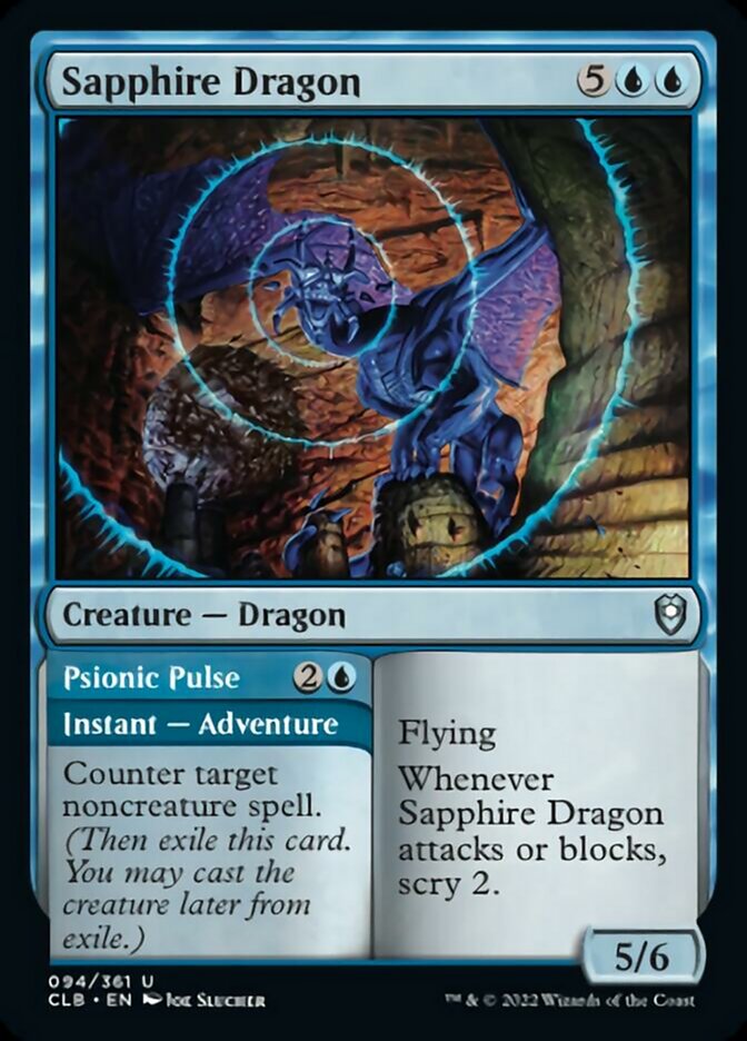Sapphire Dragon // Psionic Pulse [Commander Legends: Battle for Baldur's Gate] | Webway Games