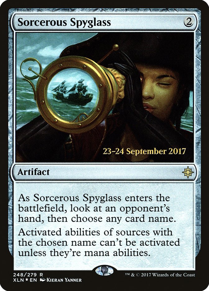 Sorcerous Spyglass  (Prerelease) [Ixalan Prerelease Promos]