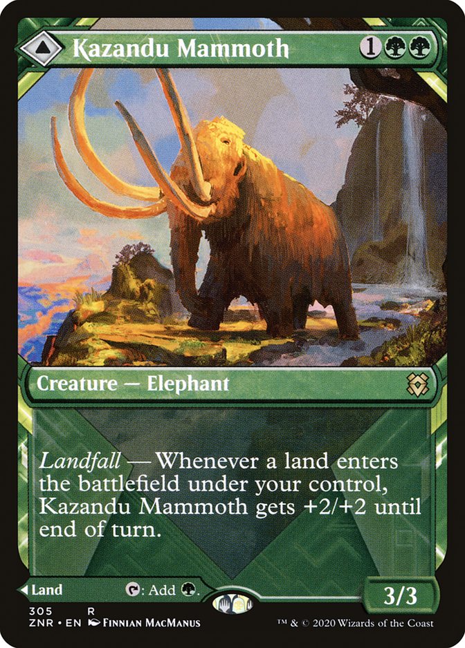Kazandu Mammoth // Kazandu Valley (Showcase) [Zendikar Rising] | Webway Games